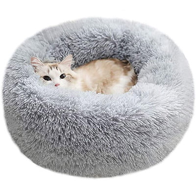 Bodiseint Plush Round Self-Warming Pet Bed