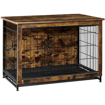 FEANDREA Rustic Wooden Dog Crate
