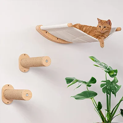 7 Ruby Road Cat Hammock and Wall-Mounted Shelves