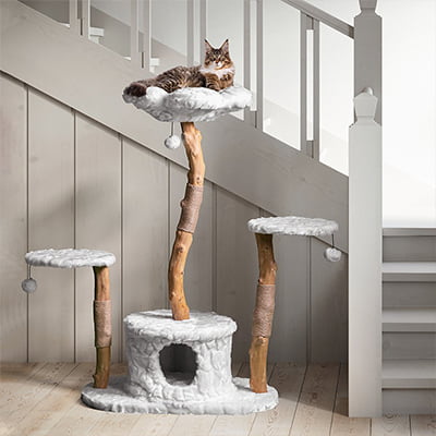 Mau Lifestyle Leone Modern Wooden Cat Tree & Condo