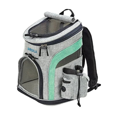 Katziela Voyager Backpack Gray & Green Pet Carrier