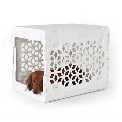 KindTail PAWD White Modern Collapsible Small Dog Crate