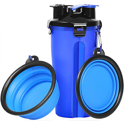 UPSKY Dog Travel Water Bottle with Collapsible Bowl