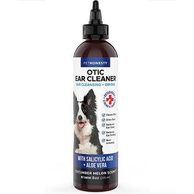 Pet Honesty Otic Ear Cleaner Ear Cleansing & Drying Cucumber Melon Scent Dog Ear Cleaner