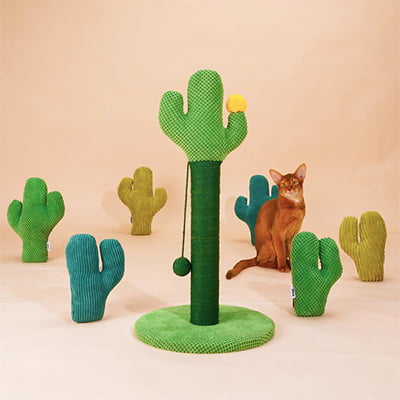 ZEZE Desert Cactus Woven Rope Cat Scratcher