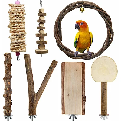 LIMIO 7 PCS Bird Parrot Swing Chew Toys
