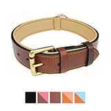 Soft Touch Collars Leather Two-Tone Padded Dog Collar thumbnail