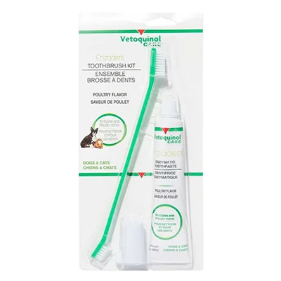 Vetoquinol Enzadent Enzymatic Poultry Flavor Dog & Cat Dental Kit Vetoquinol Enzadent Enzymatic Poultry Flavor Dog & Cat Dental Kit