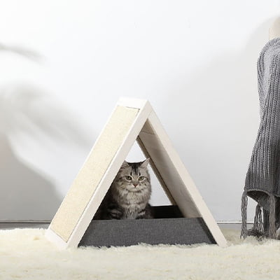 Petsfit Triangular Pets Indoor Cat House With Sisal Mat