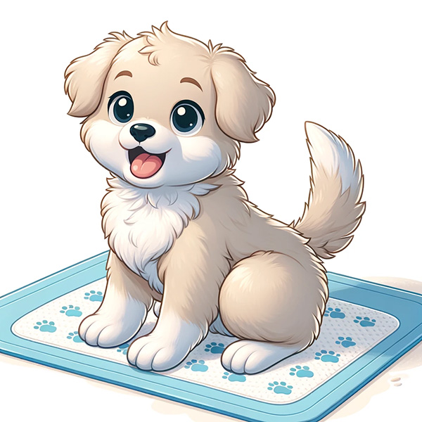 Puppy on potty pad