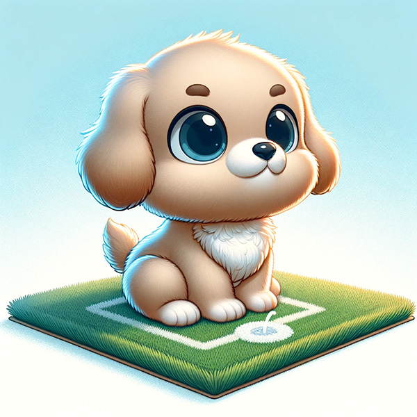 Puppy potty training using an artificial grass patch
