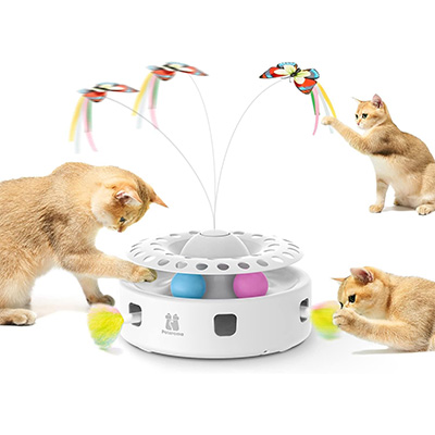 TLKNG Cat Interactive Toys For Indoor Cats Kitten Wand Toy Weight Loss Lose Kitty Tracking Balls Slow Food Dispenser Feeder Treat Dispensing Feeding Pet Supplies Birthday Gift